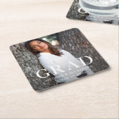 Stylish Grad Typografy Abschluss Foto Rechteckiger Pappuntersetzer (angewinkelt)