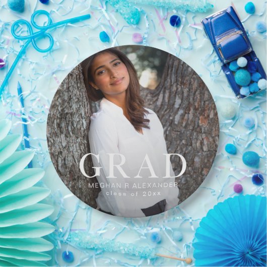 Stylish Grad Typografy Graduation Party Pappteller (Party)