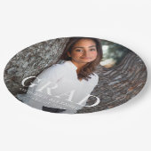 Stylish Grad Typografy Graduation Party Pappteller (Schrägansicht)