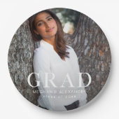 Stylish Grad Typografy Graduation Party Pappteller (Vorderseite)