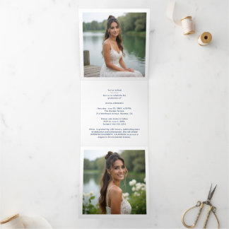 Stylish Graduation Cap Pastel Tones & Glitter Dreifach Gefaltete Ankündigung