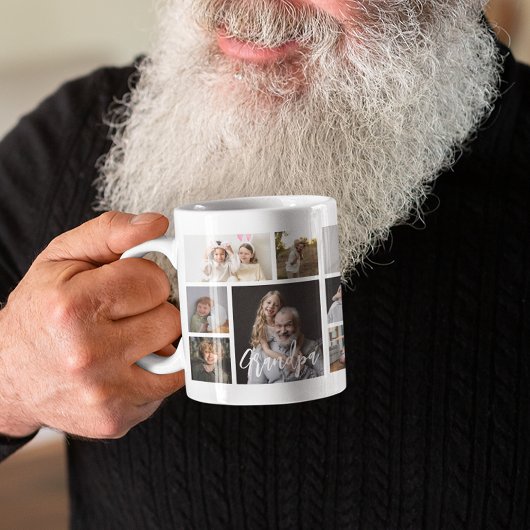Stylish Grandpa 15 Photo Collage Kaffeetasse