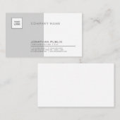 Stylish Graue White Professional Company schlicht Visitenkarte (Vorne/Hinten)