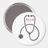 Stylish Gray Nursing Stethoscope Illustration Magnet (Vorderseite/Rückseite)