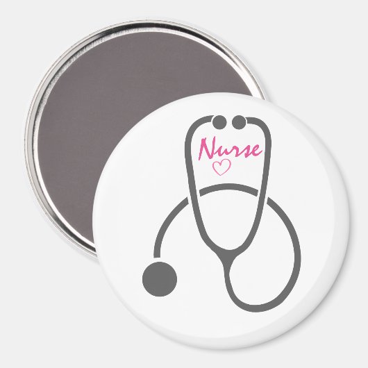 Stylish Gray Nursing Stethoscope Illustration Magnet (Vorderseite/Rückseite)