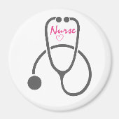 Stylish Gray Nursing Stethoscope Illustration Magnet (Vorne)