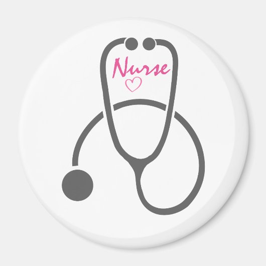 Stylish Gray Nursing Stethoscope Illustration Magnet (Vorne)