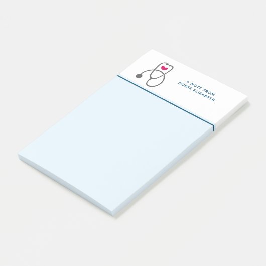 Stylish Gray Nursing Stethoscope Illustration Post-it Klebezettel (angewinkelt)