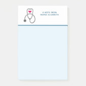 Stylish Gray Nursing Stethoscope Illustration Post-it Klebezettel (Vorderseite)