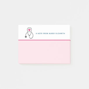 Stylish Gray Nursing Stethoscope Illustration Post-it Klebezettel