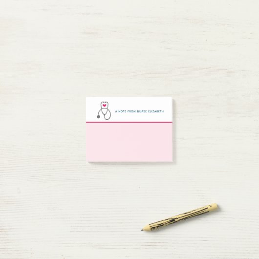 Stylish Gray Nursing Stethoscope Illustration Post-it Klebezettel (Auf Schreibtisch)
