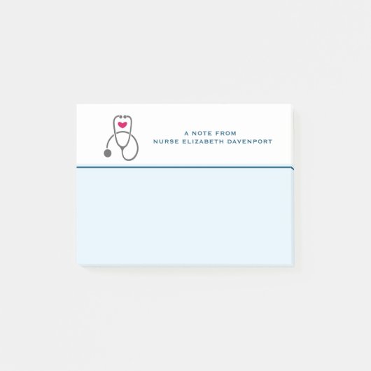 Stylish Gray Nursing Stethoscope Illustration Post-it Klebezettel (Vorderseite)