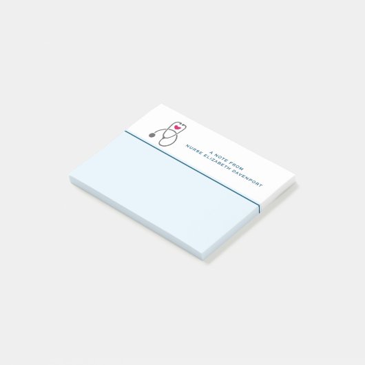 Stylish Gray Nursing Stethoscope Illustration Post-it Klebezettel (angewinkelt)