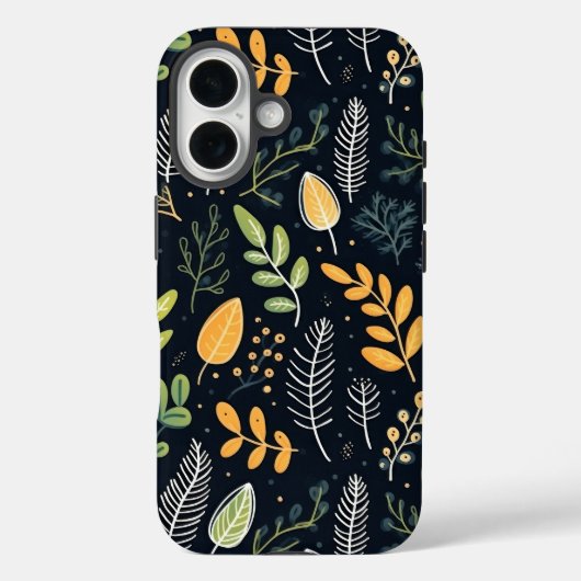 Stylish Green and Yellow Foliage Pattern  Case-Mate iPhone Hülle (Rückseite)