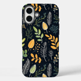 Stylish Green and Yellow Foliage Pattern  iPhone 16 Plus Hülle