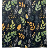 Stylish Green and Yellow Foliage Pattern  Duschvorhang (Vorderseite)