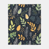 Stylish Green and Yellow Foliage Pattern  Fleecedecke (Vorderseite)