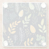 Stylish Green and Yellow Foliage Pattern  Glasuntersetzer (Rückseite)