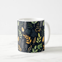 Stylish Green and Yellow Foliage Pattern  Kaffeetasse