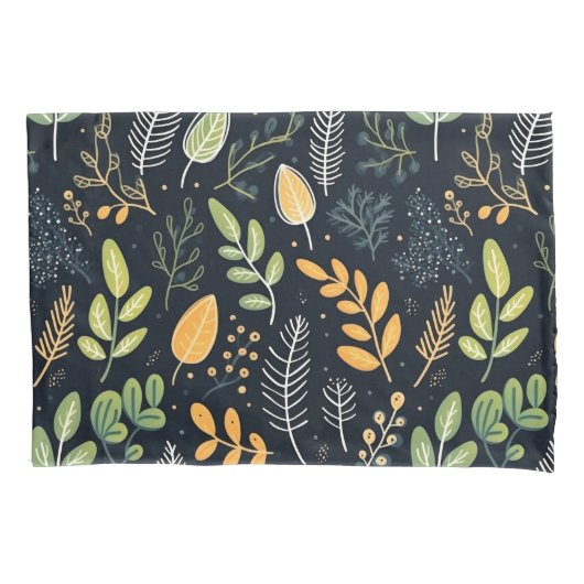 Stylish Green and Yellow Foliage Pattern  Kissenbezug (Vorderseite-Links)