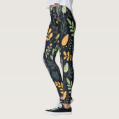 Stylish Green and Yellow Foliage Pattern  Leggings (Links)