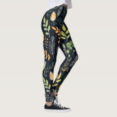 Stylish Green and Yellow Foliage Pattern  Leggings (Rechts)