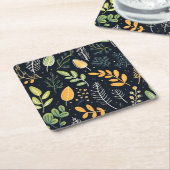 Stylish Green and Yellow Foliage Pattern  Rechteckiger Pappuntersetzer (angewinkelt)