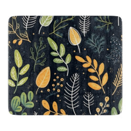 Stylish Green and Yellow Foliage Pattern  Schneidebrett