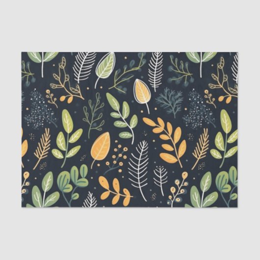 Stylish Green and Yellow Foliage Pattern  Seidenpapier (Vorderseite)