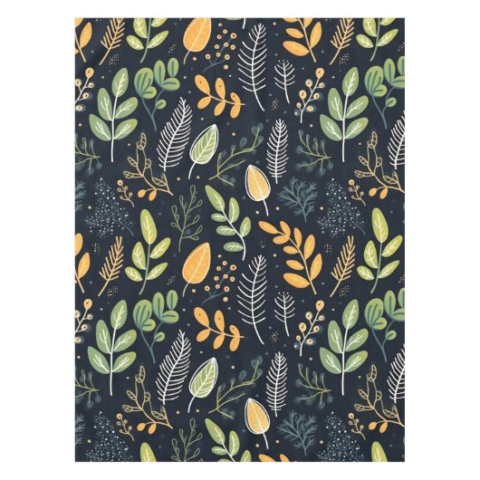 Stylish Green and Yellow Foliage Pattern  Tischdecke (Vorderseite)