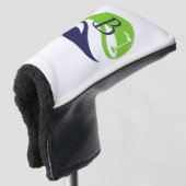Stylish Green Navy Monogram Fairway Father's Day Golf Headcover (3/4 Vorderseite)