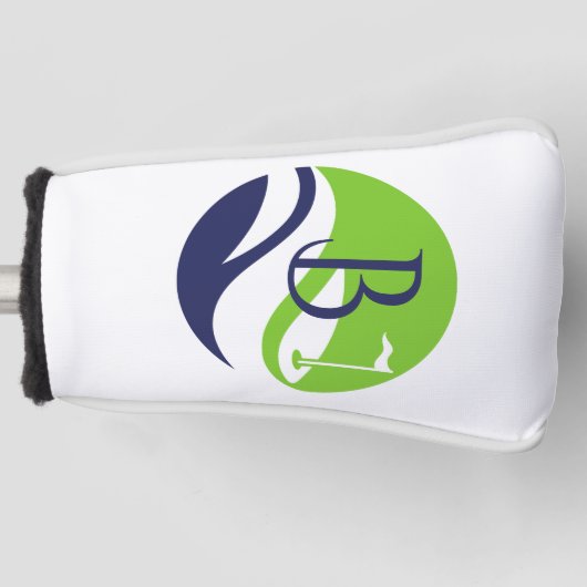 Stylish Green Navy Monogram Fairway Father's Day Golf Headcover (Vorderseite)