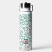 Stylish Green Pink Monogram Geometric  Trinkflasche (Hinten)