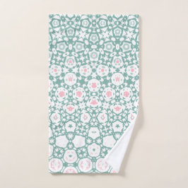 Stylish Green Rose Geometric Exercise Hand Towel Handtuch