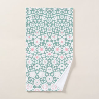 Stylish Green Rose Geometric Exercise Hand Towel Handtuch