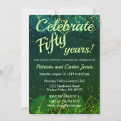 Stylish Green und Gold 50 Jahre Anniversary Einlad Einladung (Vorderseite)