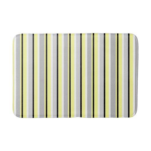 Stylish Grey and Yellow Striped Badematte (Vorderseite)