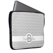 Stylish Grey Chevron Pattern Personalised Laptopschutzhülle (Vorne Rechts)