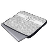 Stylish Grey Chevron Pattern Personalised Laptopschutzhülle (Vorne Knopf)