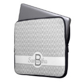 Stylish Grey Chevron Pattern Personalised Laptopschutzhülle (Vorderseite Links)