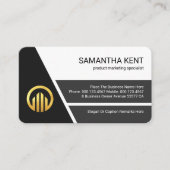 Stylish Grey Trapezium Layers Business Owner Visitenkarte (Vorderseite)