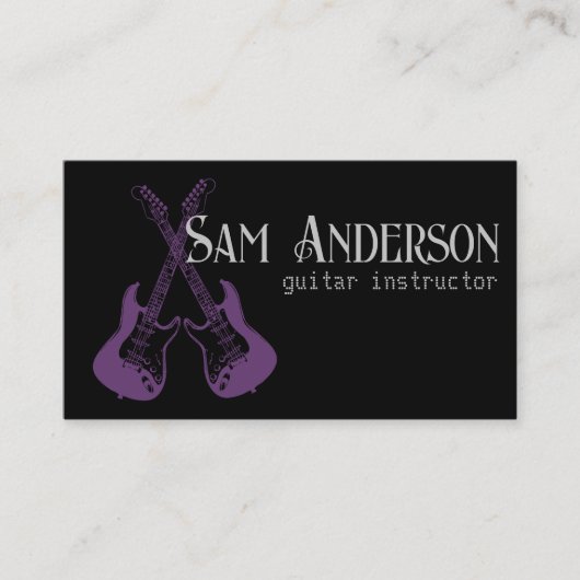 Stylish Guitar Telefonnummerkarte (Vorderseite)