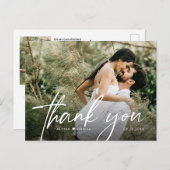 Stylish handlettering script wedding photos postkarte (Vorne/Hinten)
