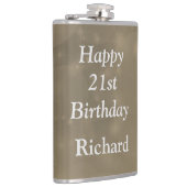 Stylish Happy 21. Geburtstag Flachmann (Rechts)