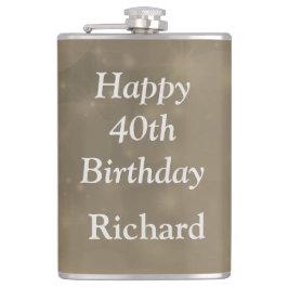 Stylish Happy 40. Geburtstag Flachmann