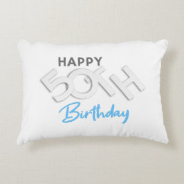 Stylish Happy 50th Birthday Typography Dekokissen