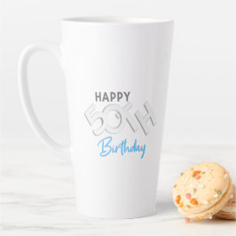Stylish Happy 50th Birthday Typography Milchtasse