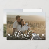 Stylish Hearts Wedding Dankeschön Card Dankeskarte (Vorne/Hinten)