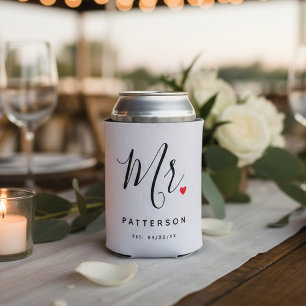 Stylish Herr Custom Nachname & Date Wedding Dosenkühler