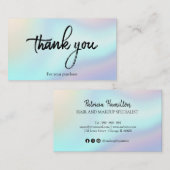 Stylish Holographic Vielen Dank für Ihren Einkauf Visitenkarte (Vorne/Hinten)